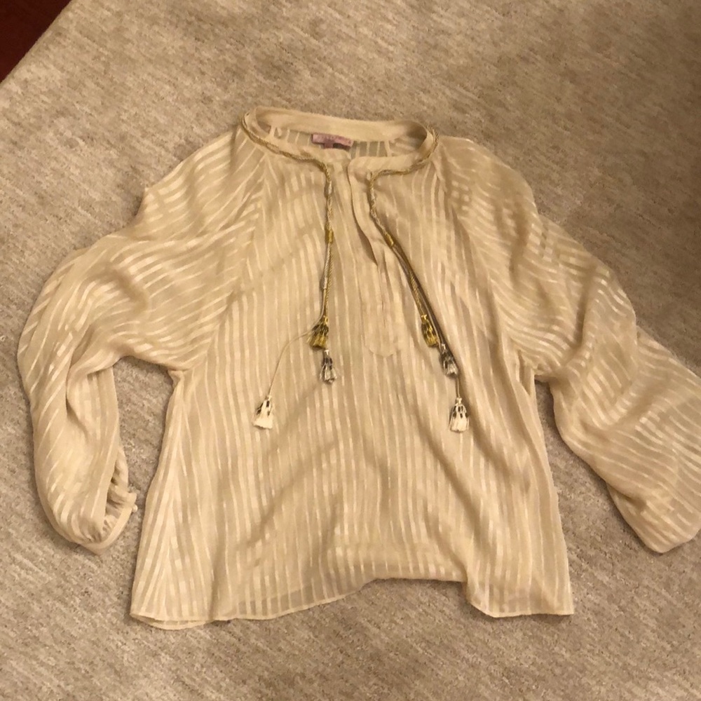 Silk gold and cream Calypso St. Barth Blouse